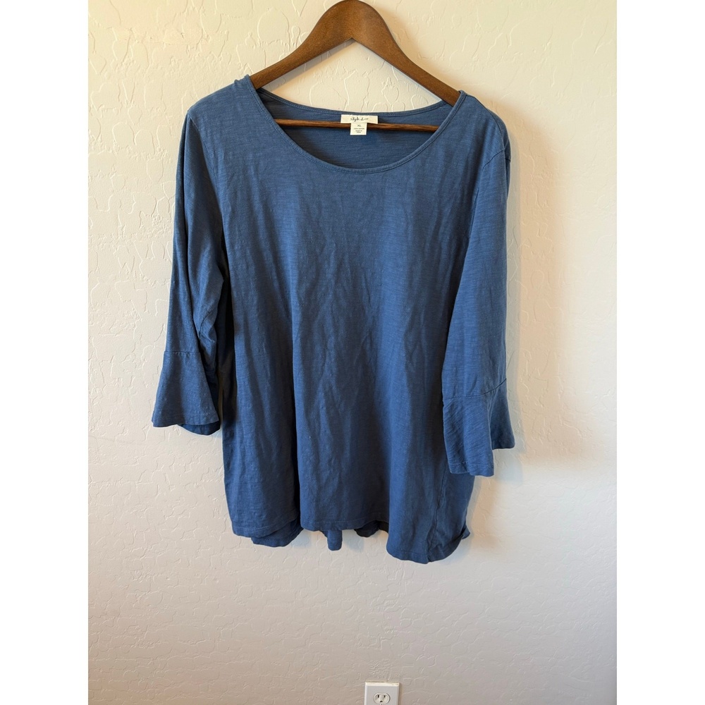 Style & Co Blue Fit & Flare 3/4 Sleeve‎ Blouse | Size XL